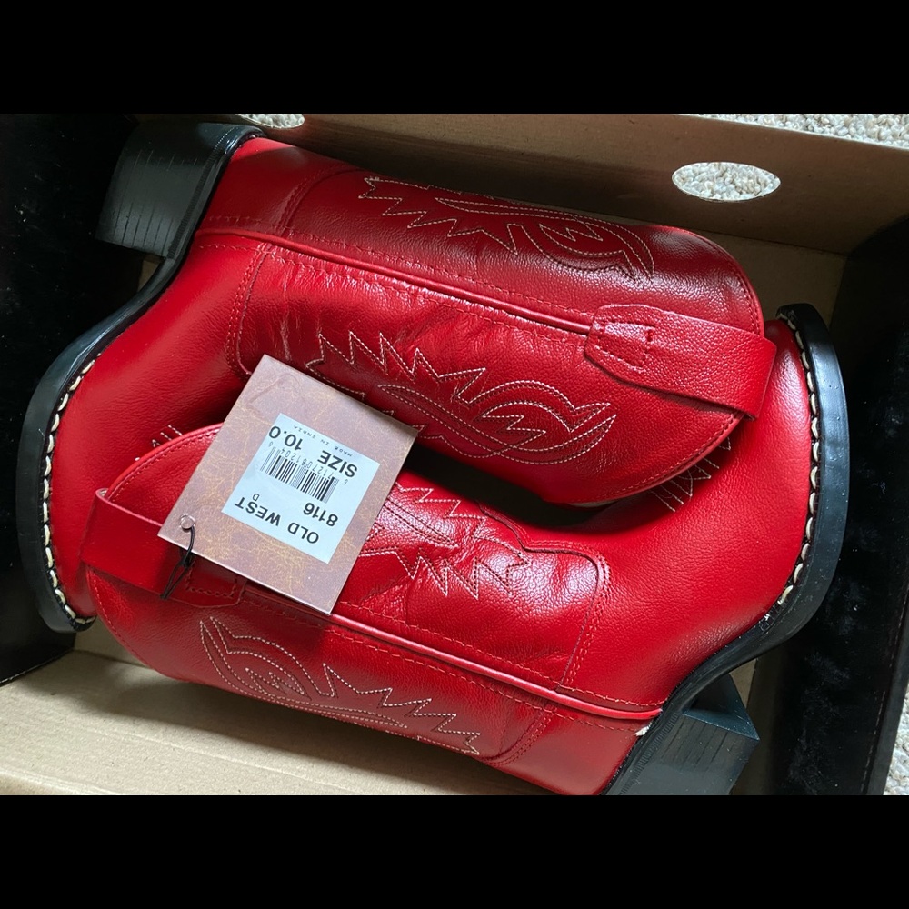 Kids red cowboy boots